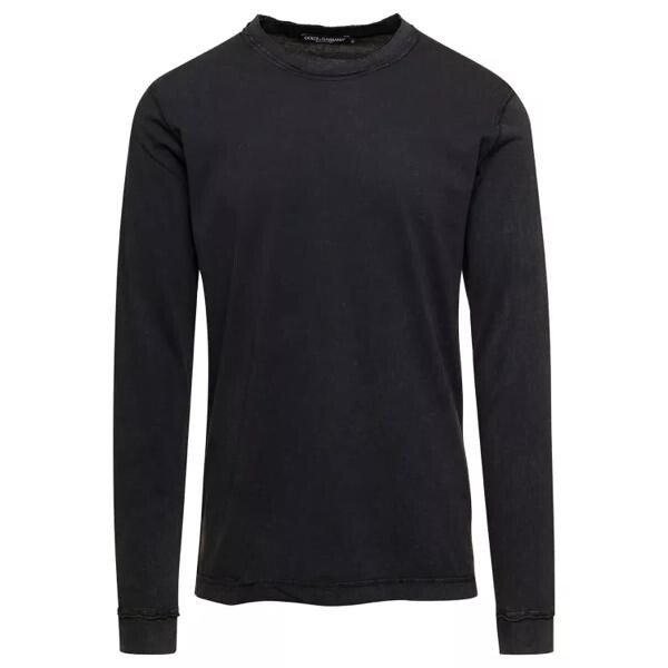 

Футболка long sleeves crewneck t-shirt in cotton Dolce&Gabbana, черный