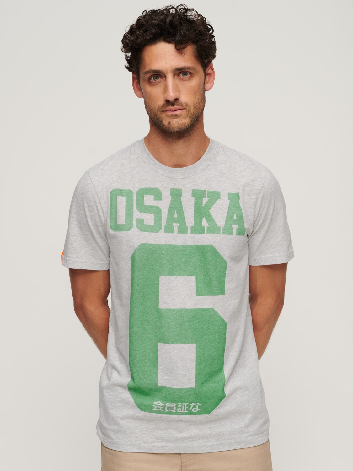 

Стандартная монохромная футболка Osaka 6 Superdry, ледниковый серый мергель