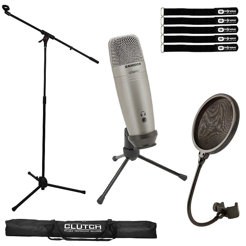 Конденсаторный микрофон Samson USB Condenser Microphone w Boom For Vocal Audio Recording Streaming Podcasting