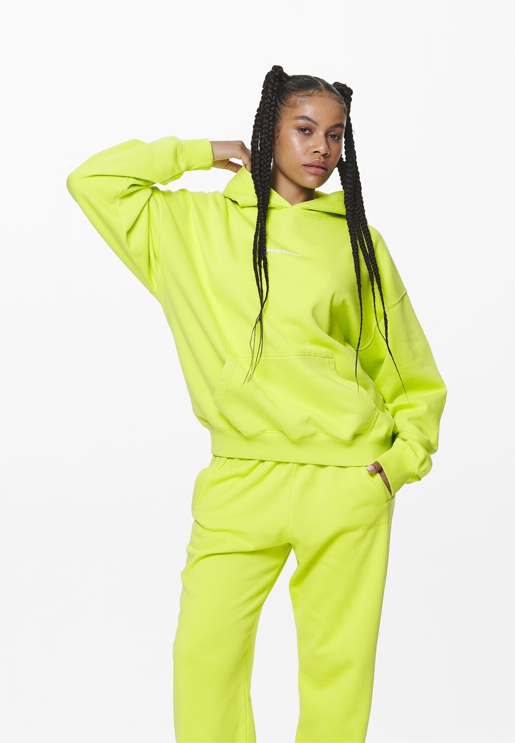 

Толстовка ATNA LOGO OVERSIZED HOODIE Pegador, цвет washed lime yellow