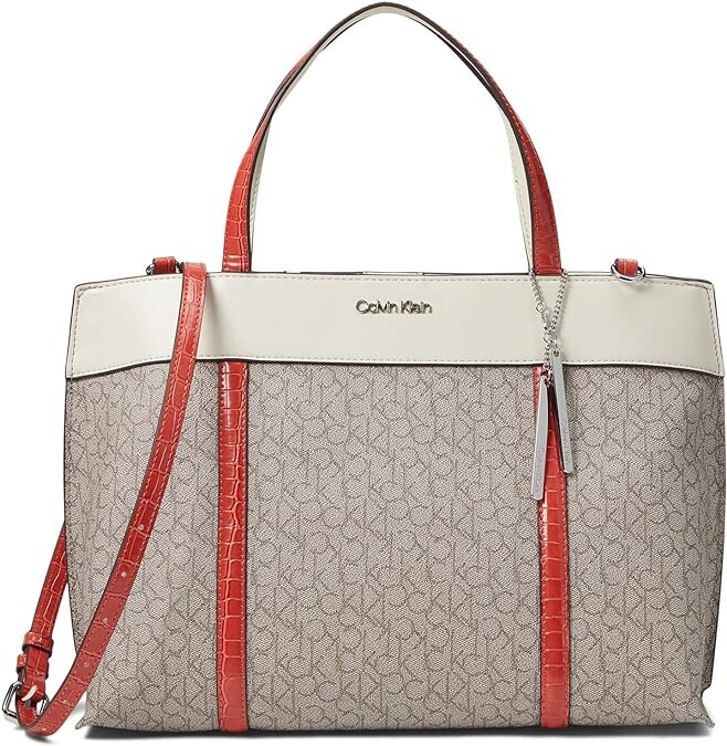 

Сумка Calvin Klein Gillian Satchel, мини-текстурированный миндаль/серо-коричневый/пряный апельсин