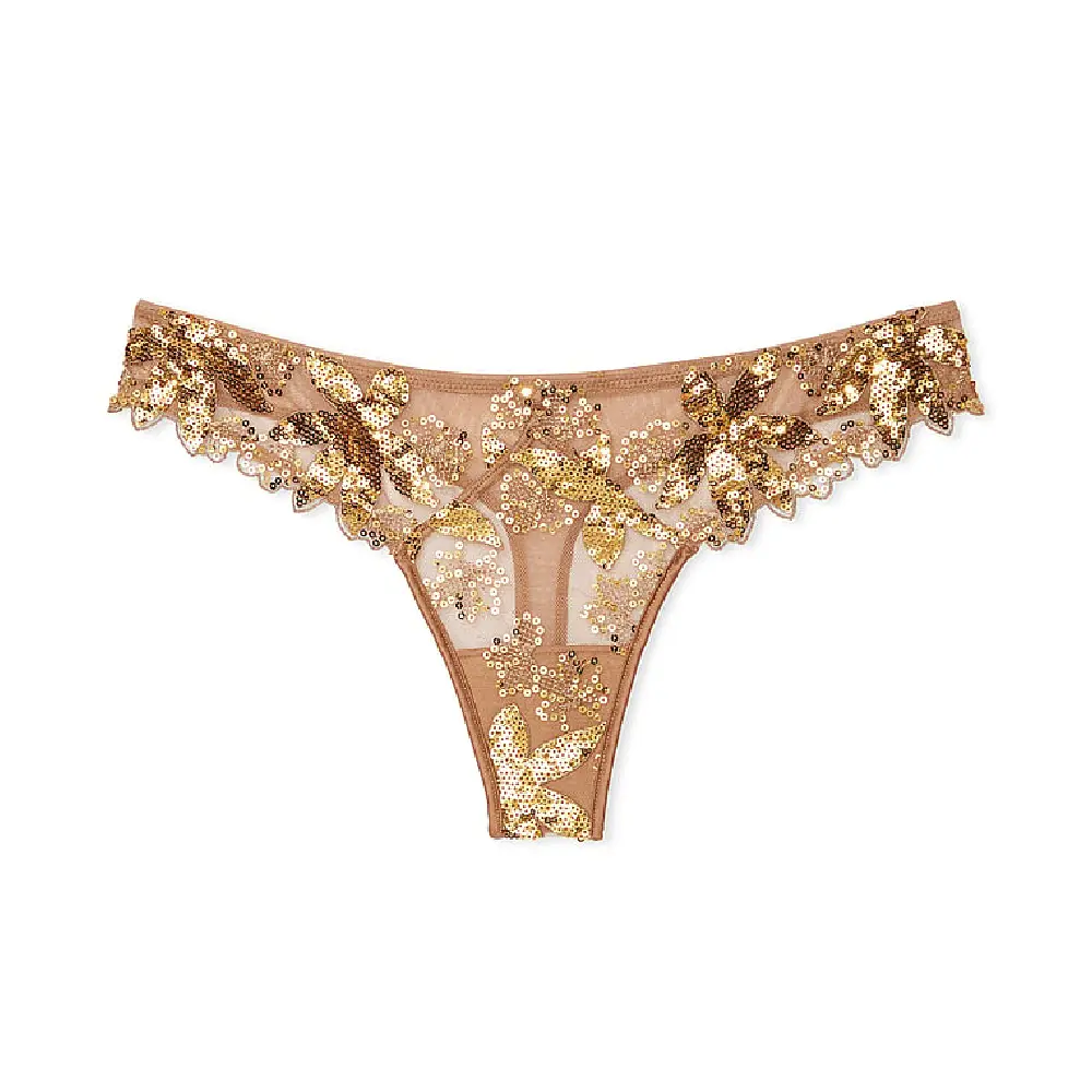 

Трусы Victoria's Secret Very Sexy Floral Embroidered, золотой