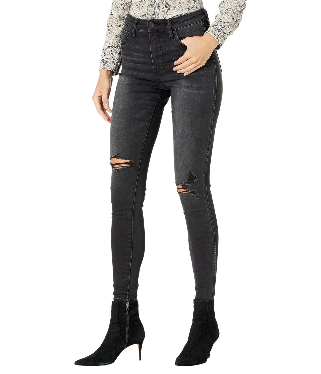 

Джинсы KUT from the Kloth, Mia High-Rise Toothpick Skinny in Black
