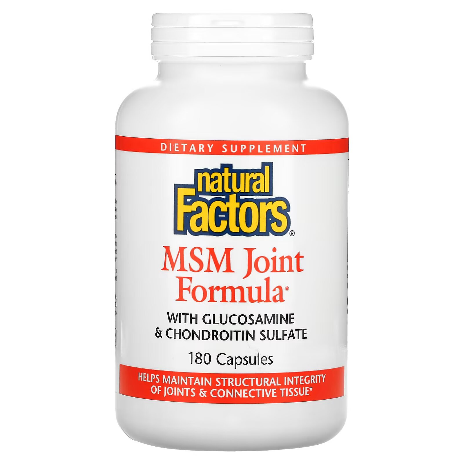 Natural Factors, Формула для суставов с МСМ, глюкозамином и хондроитинсульфатом, 180 капсул - фото