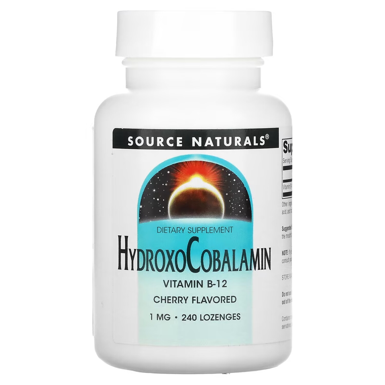 

Source Naturals гидроксокобаламин витамин B12 пастилки со вкусом вишни 1 мг, 240 таблеток
