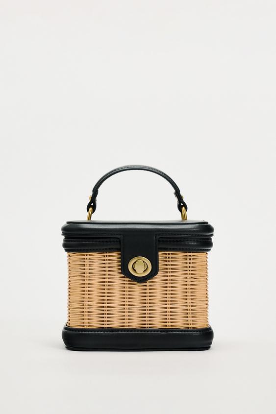 Сумка Zara Contrast Basket, черный сумка шоппер zara contrast бежевый черный