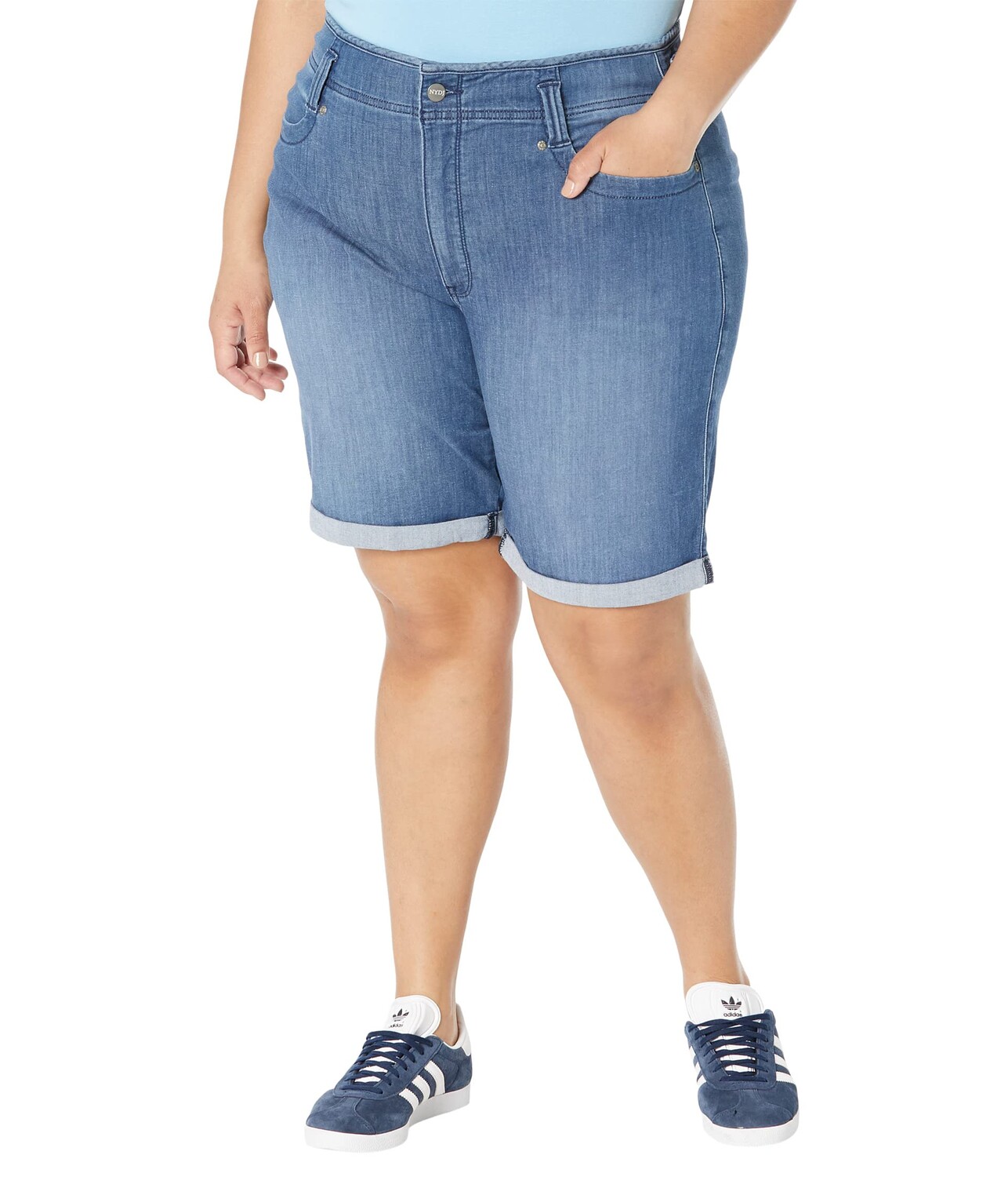 

Шорты NYDJ, Plus Size High-Rise Ella Shorts w/ Binding Detail in Lavish