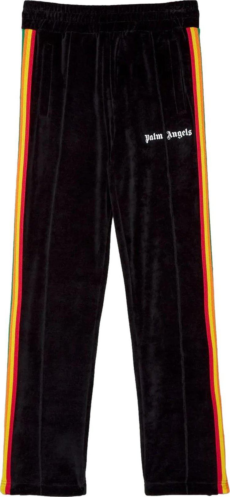 Брюки Palm Angels PA Rainbow Chenille Track Pant 'Black', черный - фото