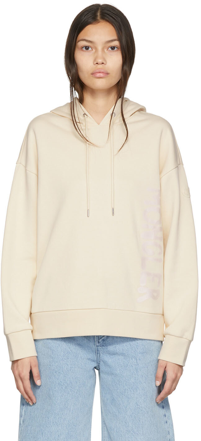 

Бежевый худи из хлопка Moncler