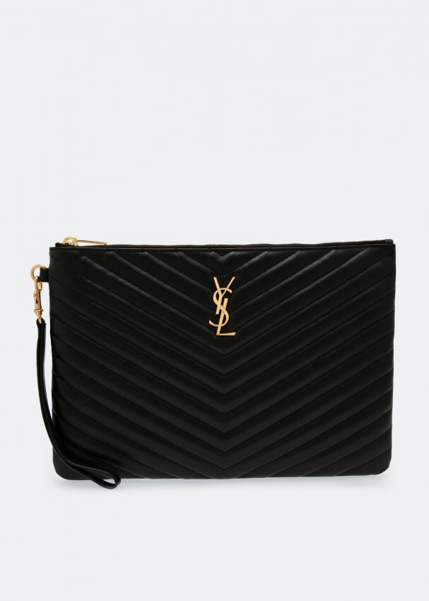 Сумка SAINT LAURENT Monogramme pouch, черный стеганый кожаный рюкзак laurel c iel черный