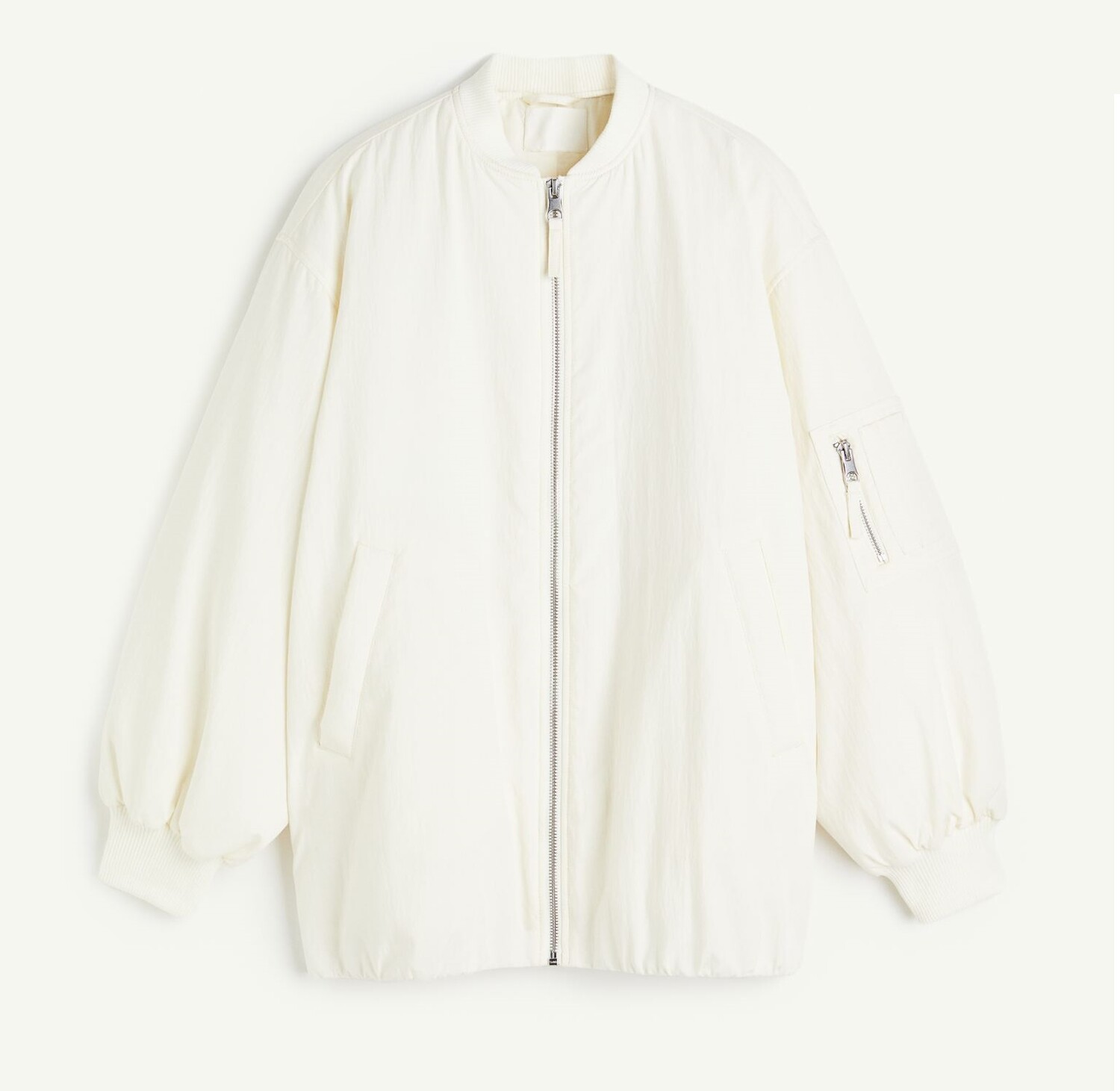 

Куртка-бомбер H&M Oversized, светло-бежевый