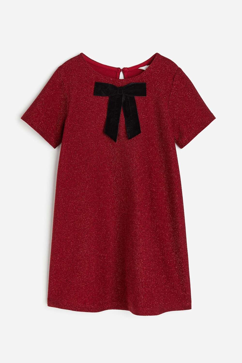 

Платье H&M Bow-detail Glittery, красный/серебристый
