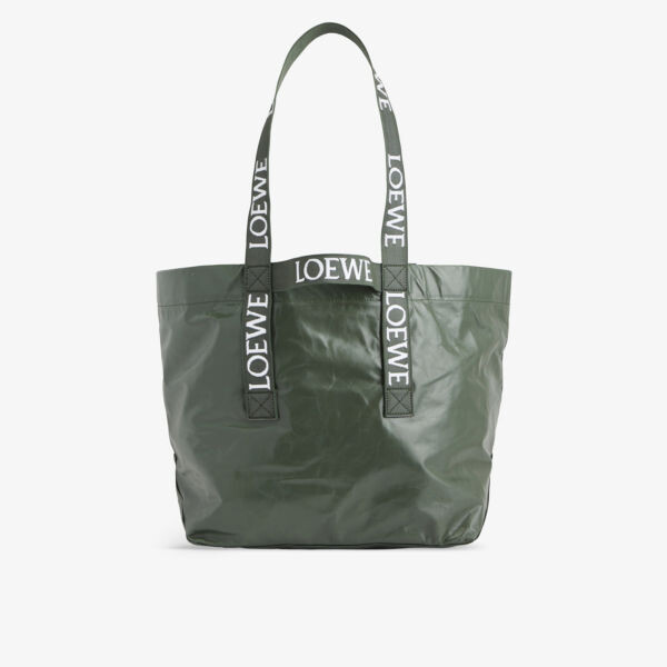 

Складная кожаная сумка-тоут с двумя ручками Loewe, зеленый