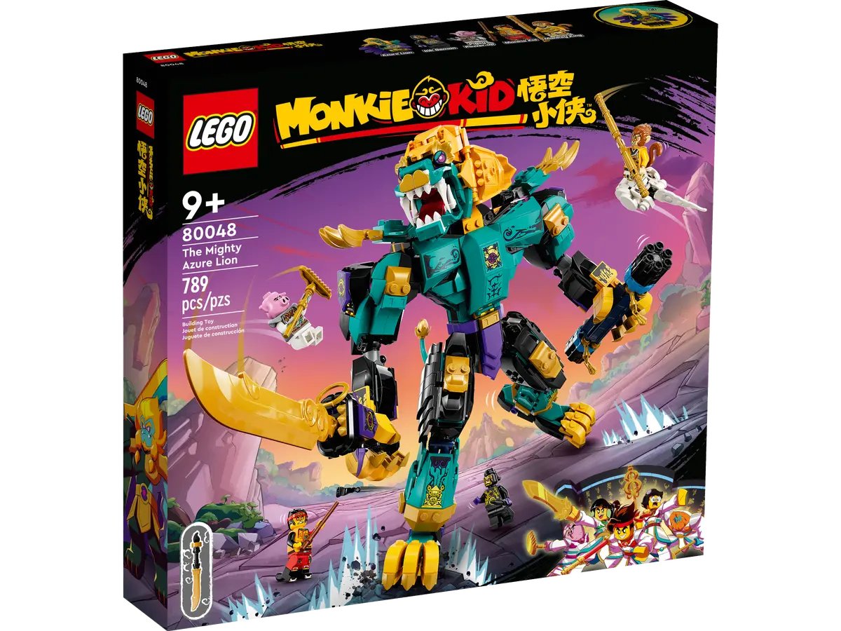 подвеска прорезная могучий лев Конструктор Lego Monkie Kid The Mighty Azure Lion 80048, 789 деталей