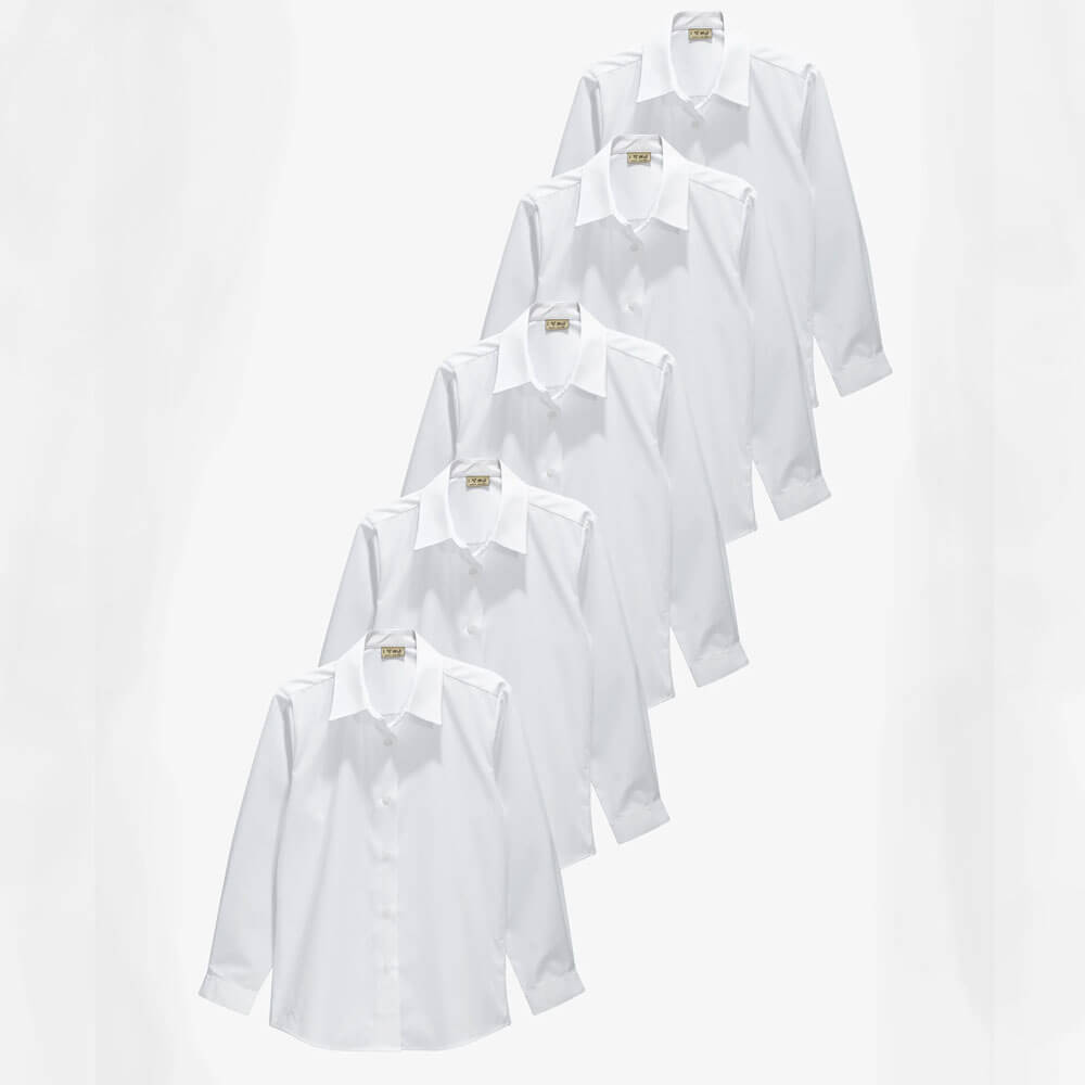 Комплект рубашек для девочки Next, 5 штук, белый женский свободный костюм рубашка с принтом модная плиссированная рубашка с отложным воротником и длинными рукавами и широкие брюки компл