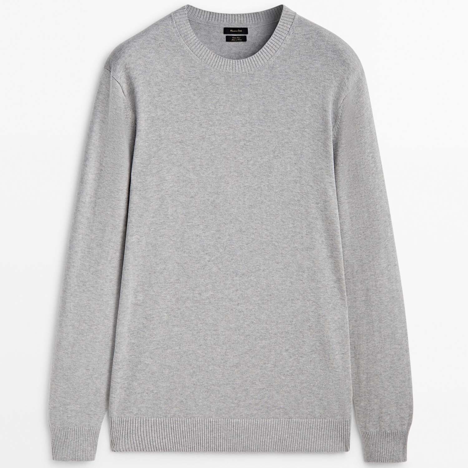 

Свитер Massimo Dutti Crew Neck Knit, серый