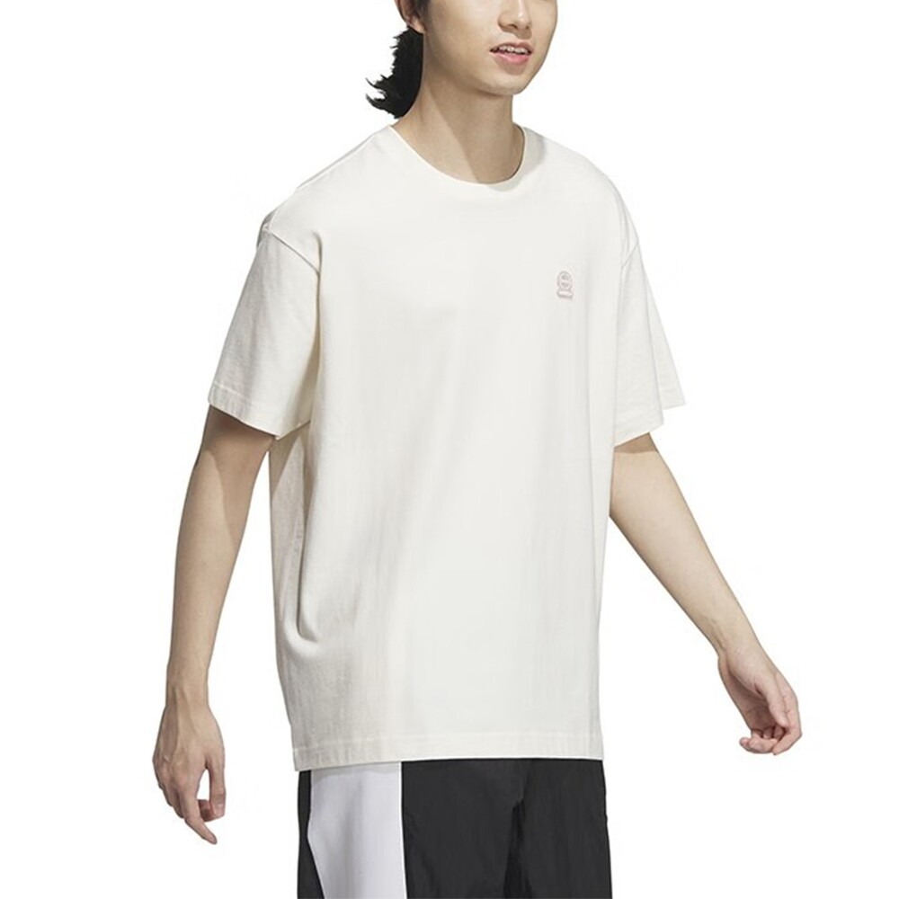 

Футболка Adidas Essential Round Neck Short Sleeve, кремово-белый
