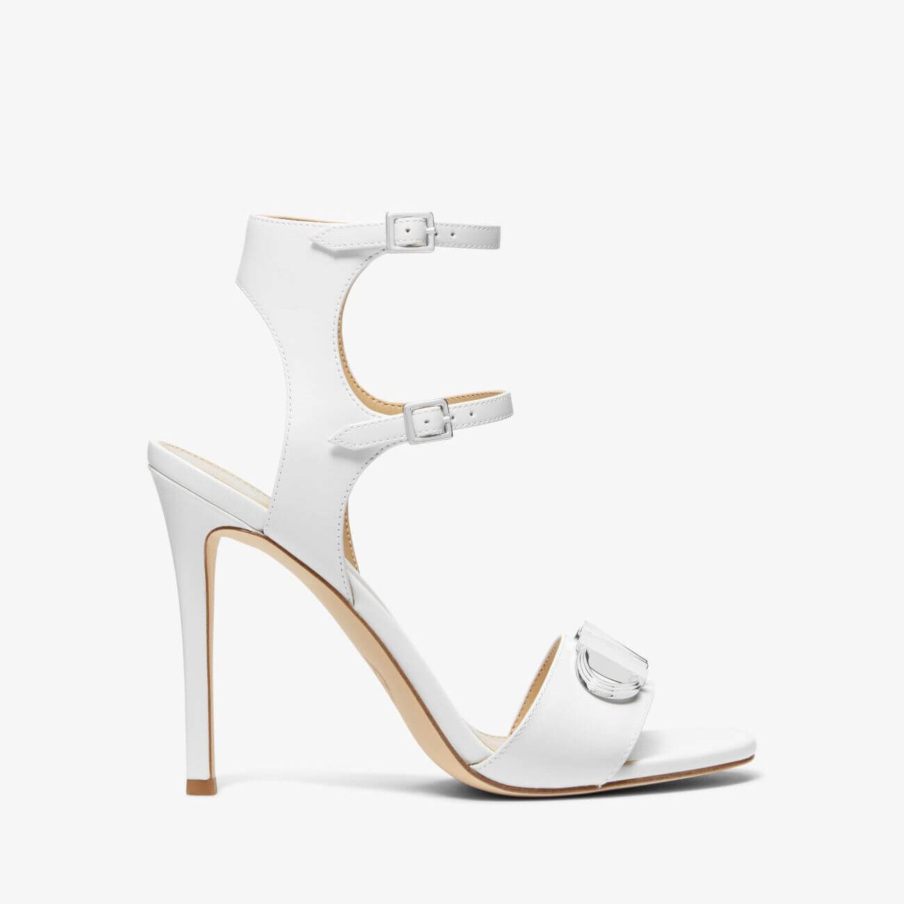 

Кожаные босоножки Michael Michael Kors Parker, белый/серебряный