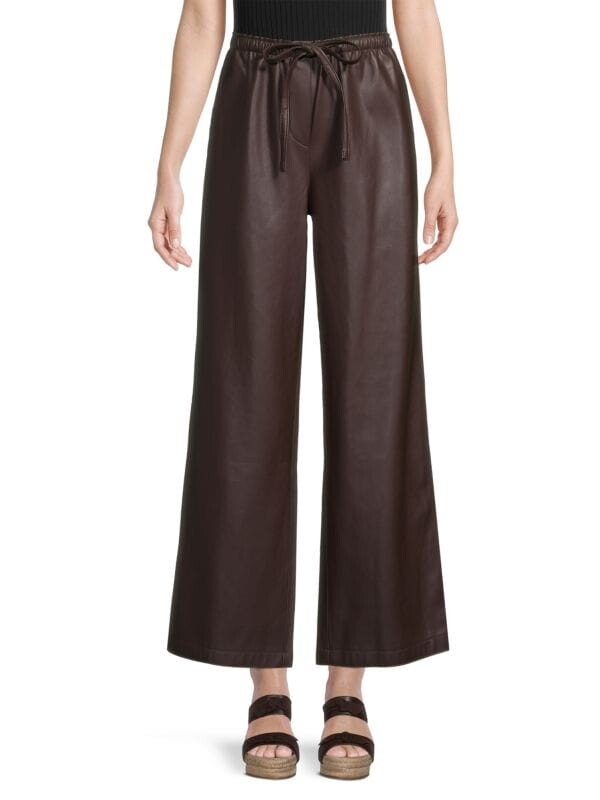 

Брюки Rebecca Taylor из веганской кожи с кулиской, красный