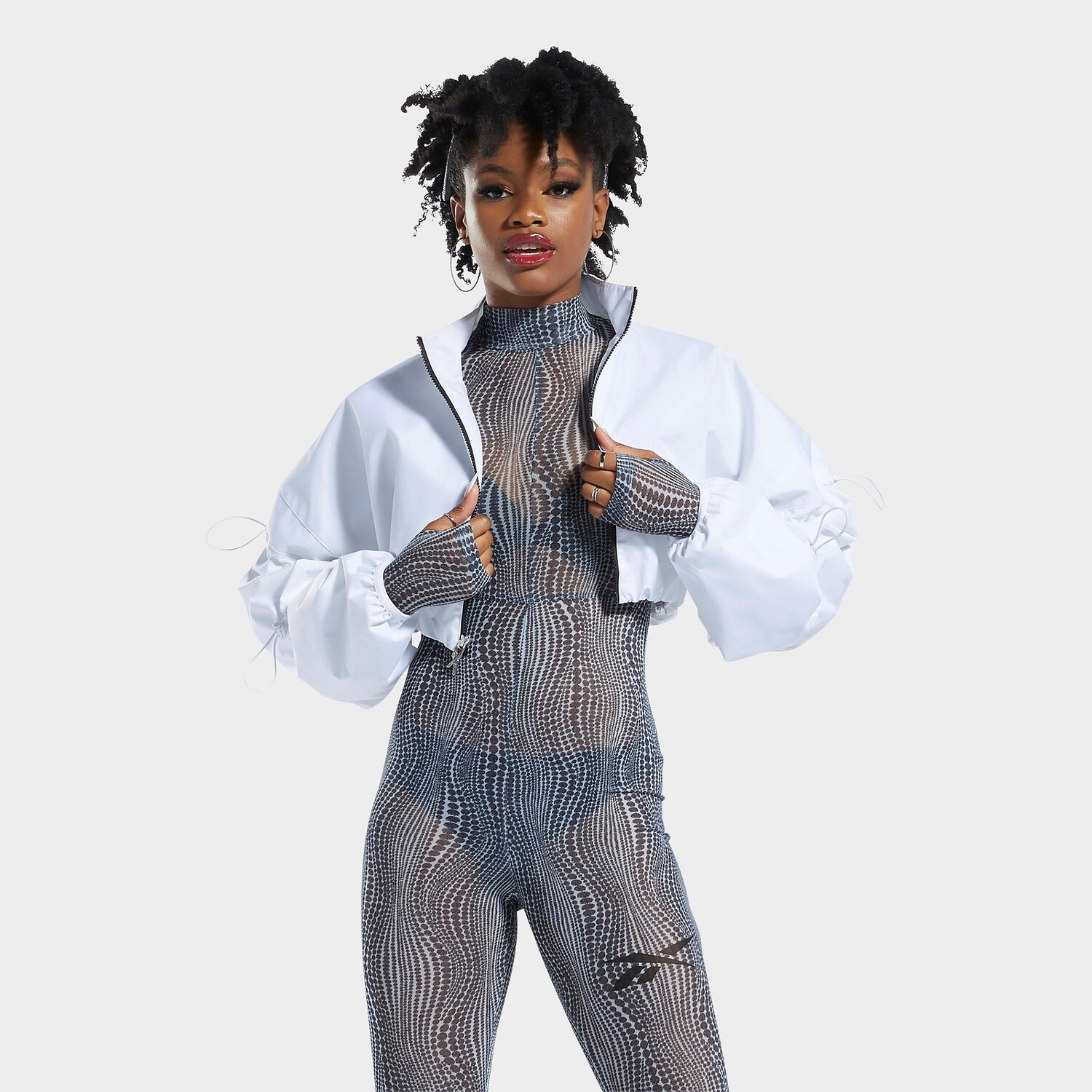 

Женская куртка Reebok Cardi с эластичной резинкой, белый