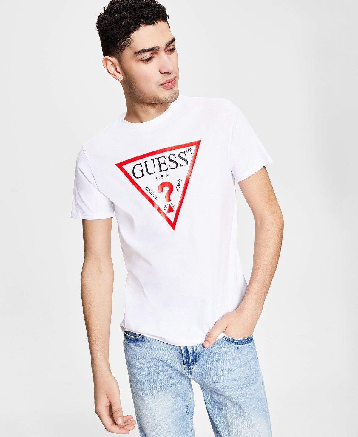 Мужская футболка с логотипом GUESS, мульти