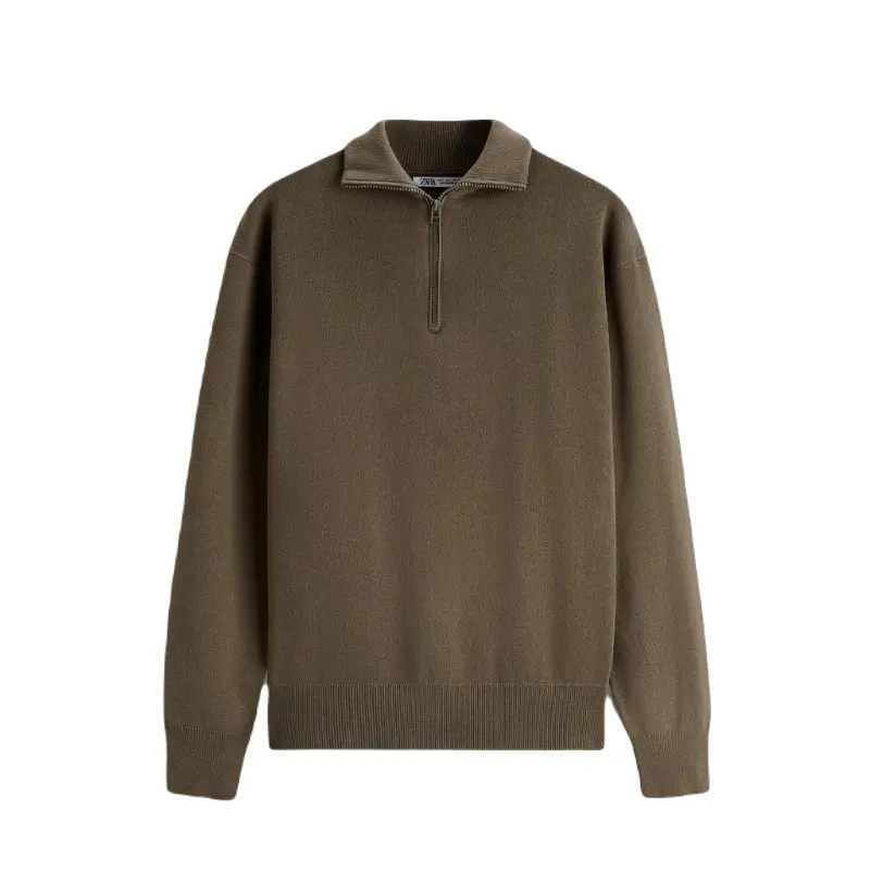 

Свитер ZARA High neck with zip, хаки