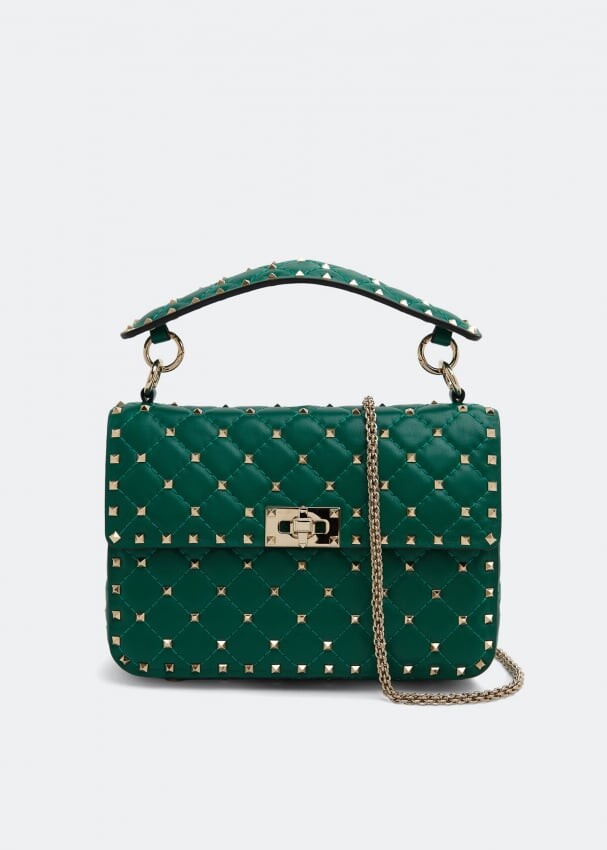 

Сумка VALENTINO GARAVANI Rockstud Spike medium shoulder bag, зеленый