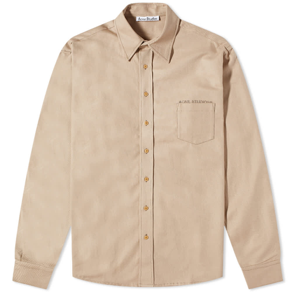 

Рубашка Acne Studios Sandros Linen Blend Logo Shirt