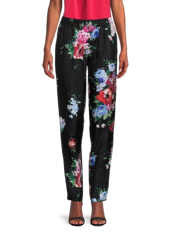 

Шелковые брюки с цветочным принтом DOLCE&GABBANA Multi