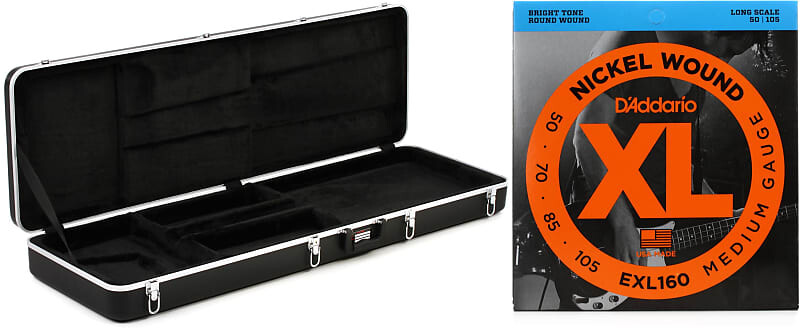 

Gator GC-Bass Deluxe Формованный ABS чехол для электробас-гитары в комплекте со струнами D'Addario EXL160 с никелевой обмоткой для бас-гитары - .050-.105 средней длины D'Addario + Gator EXL160=1 GC-Bass=1
