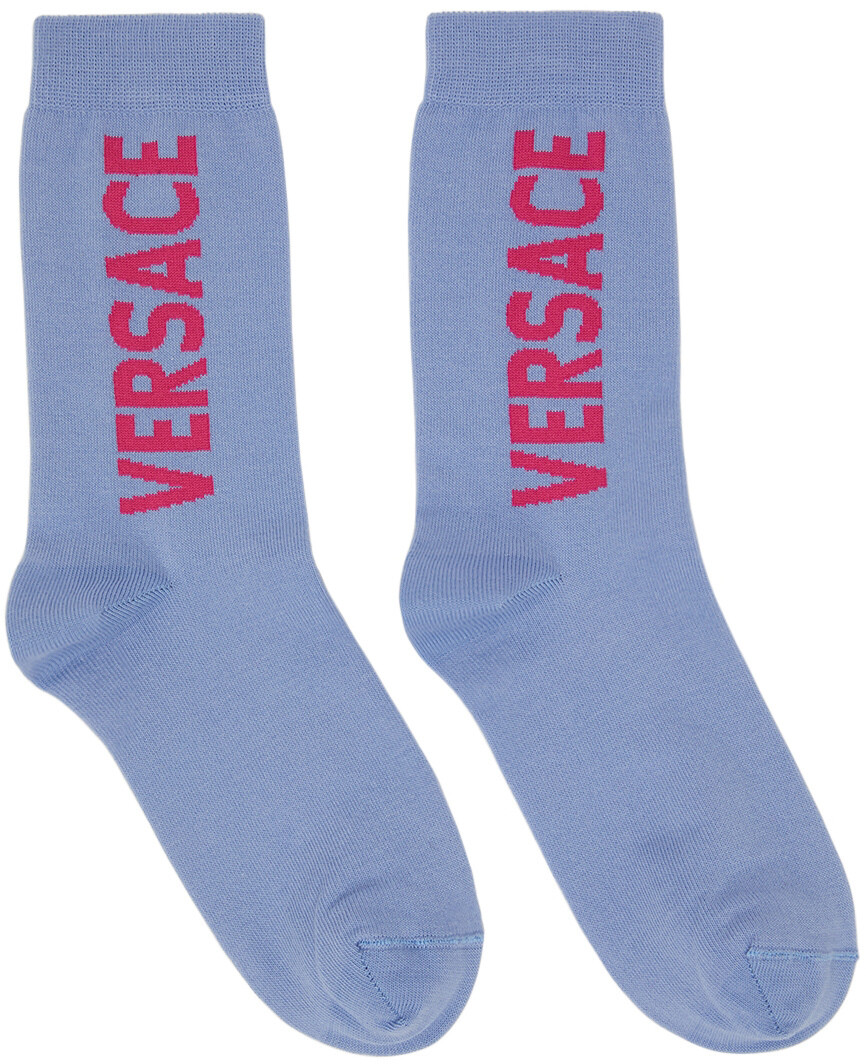 

Синие носки с логотипом Versace