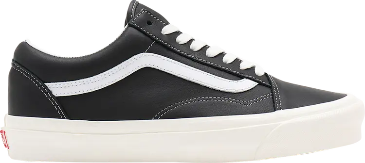 All black leather old skool vans best sale