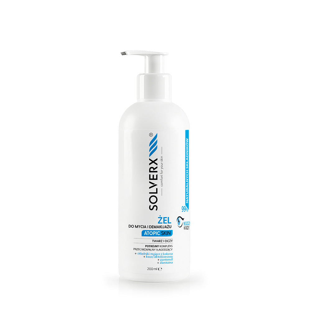 

SOLVERX Гель для умывания и снятия макияжа Atopic Skin для атопичной кожи 200мл