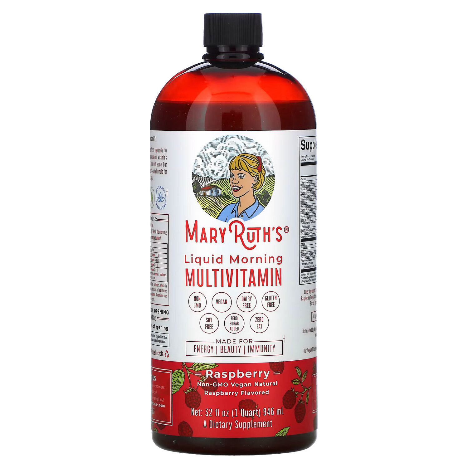 

MaryRuth Organics, Жидкий утренний мультивитамин, малина, 946 мл (32 жидк. Унции)