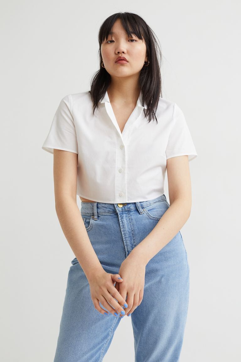 

Короткая рубашка H&M, белый