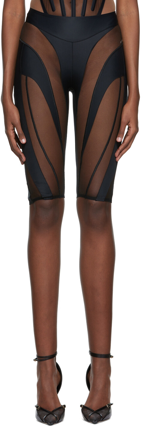 

Черные спиральные шорты Mugler