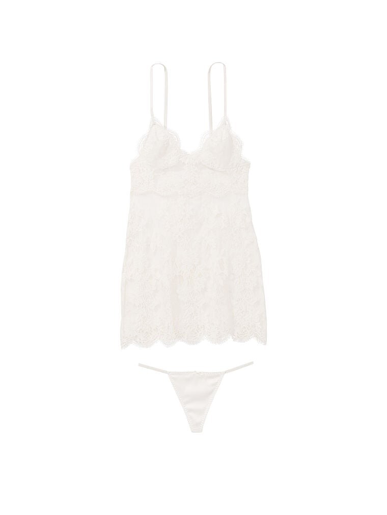 

Сорочка Victoria's Secret Sheer Lace Slip, белый