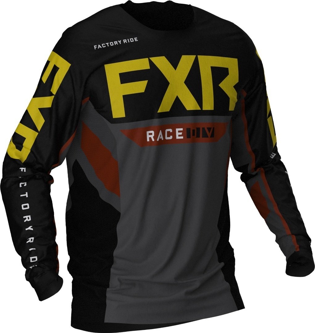 Кофта Джерси FXR Podium Off-Road MX Gear для мотокросса, черный/серый/желтый - фото