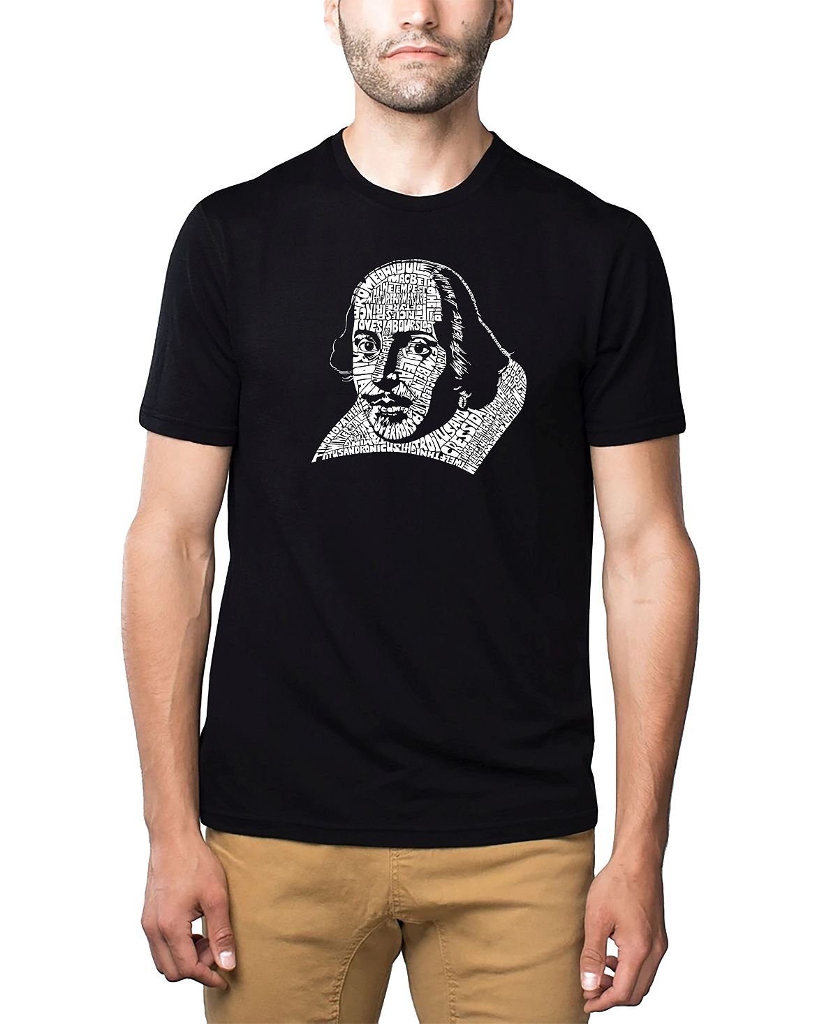 Мужская футболка премиум-класса word art - шекспир LA Pop Art, черный