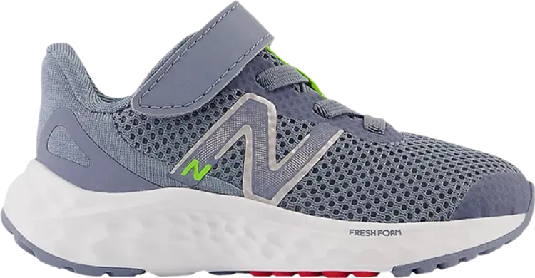 

Кроссовки New Balance Fresh Foam Arishi v4 Bungee Lace Toddler Wide 'Arctic Grey Pixel Green', серый