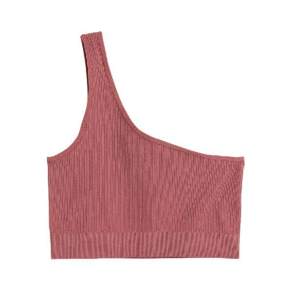 Топ домашний H&M Seamless One-shoulder, темно-розовый