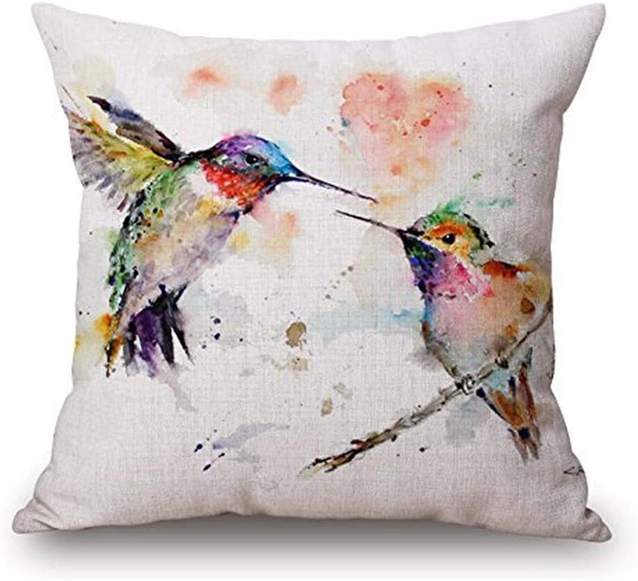 

Комплект декоративных наволочек Andreannie Ink Painting Hummingbird, 2 предмета, слоновая кость/разноцветный
