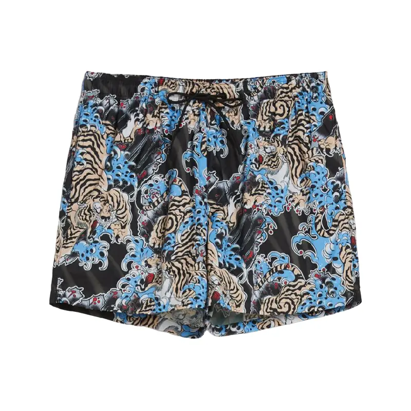 

Шорты для плавания Bershka Tiger Print Trunks, черный