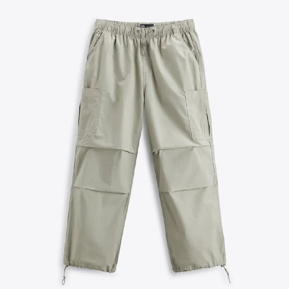 

Брюки карго Zara Parachute, хаки