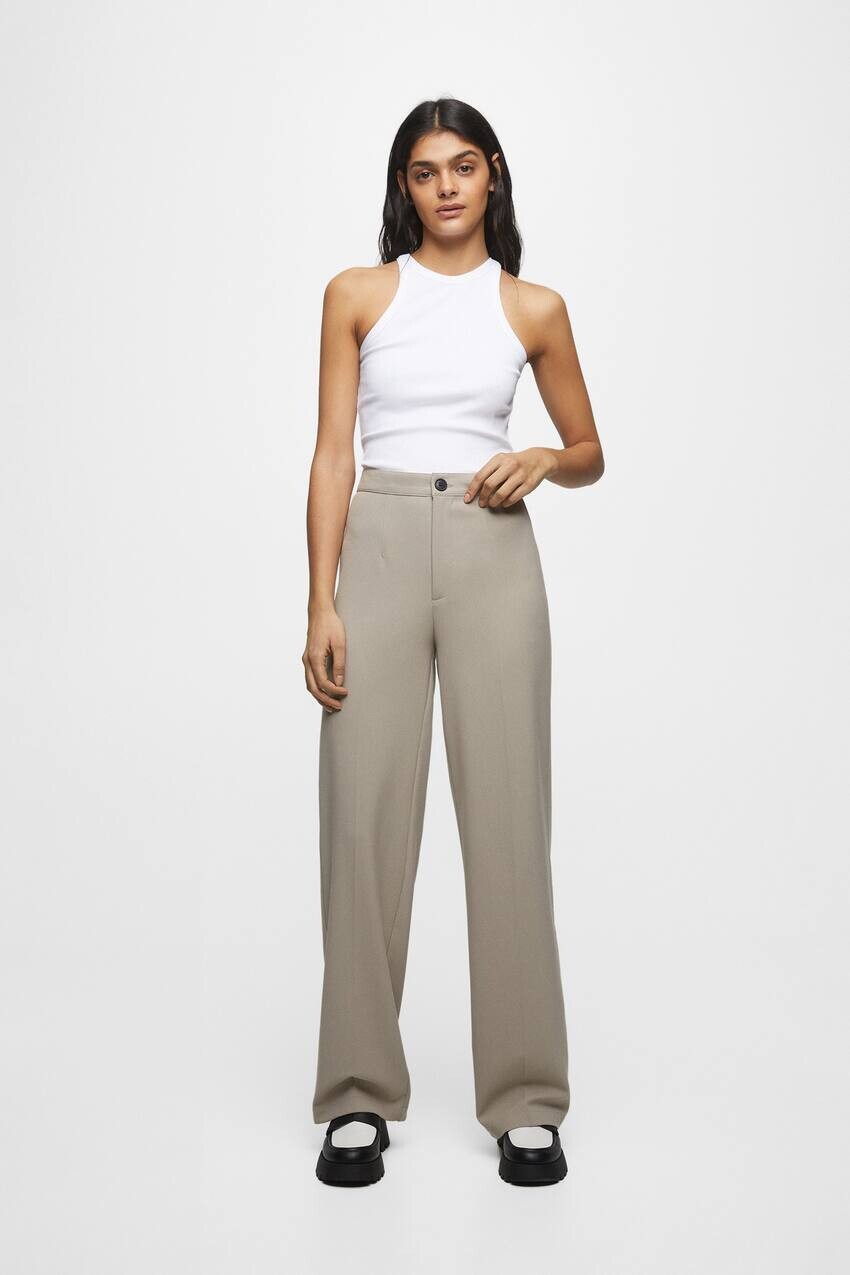 

Элегантные брюки с защипами Pull&Bear, бледно-коричневый