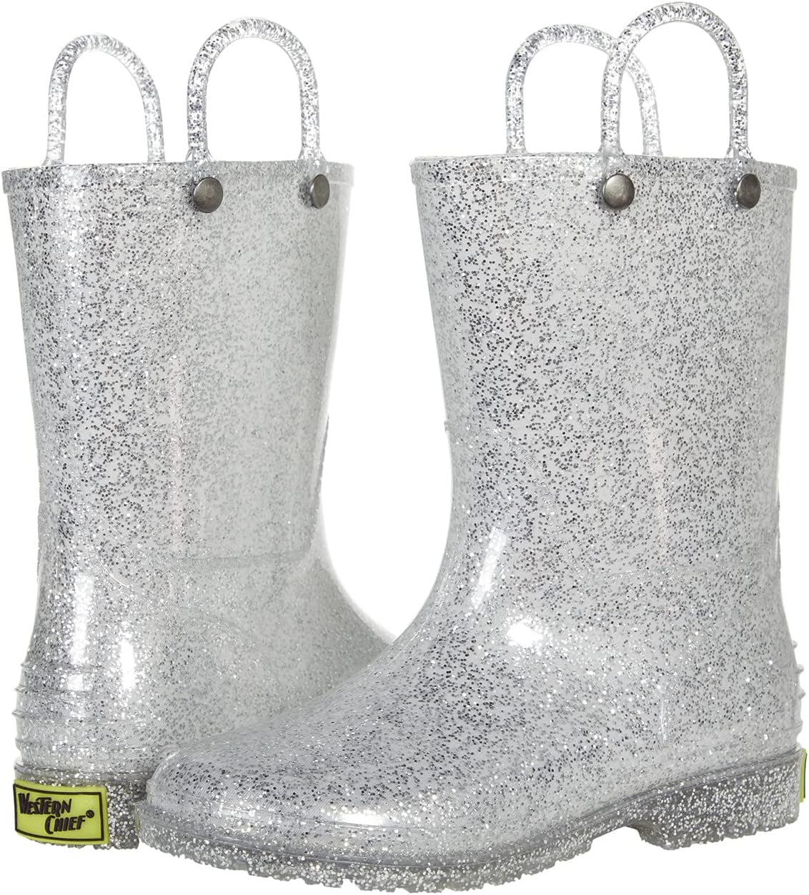 сапоги резиновые standard next цвет silver glitter Резиновые сапоги Glitter Rain Boots Western Chief, цвет Silver