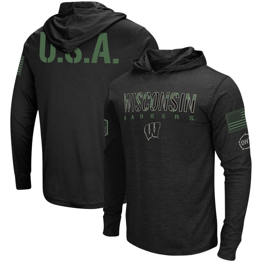 

Футболка с длинным рукавом Colosseum Wisconsin Badgers, черный