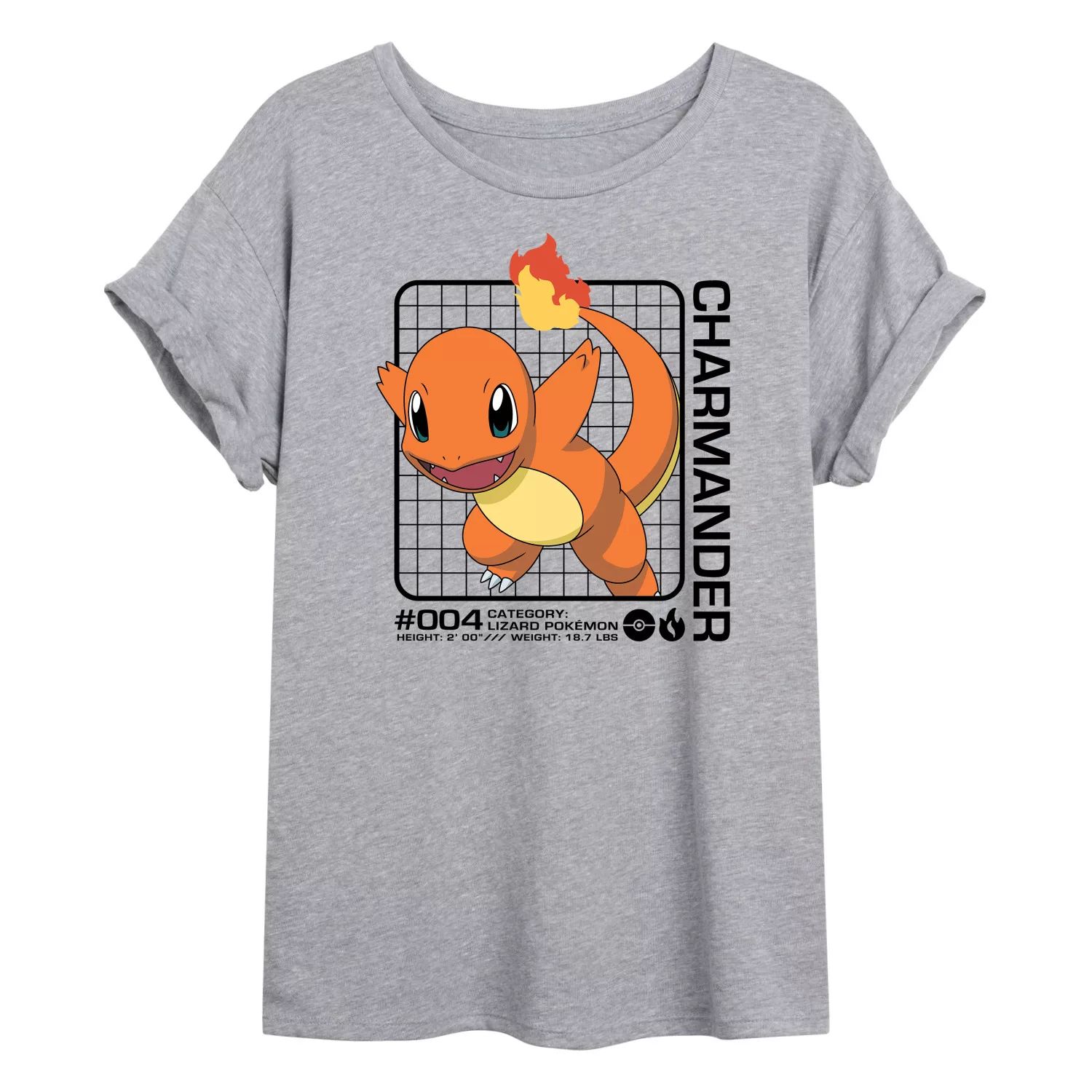 Детская струящаяся футболка Pokemon Charmander Licensed Character