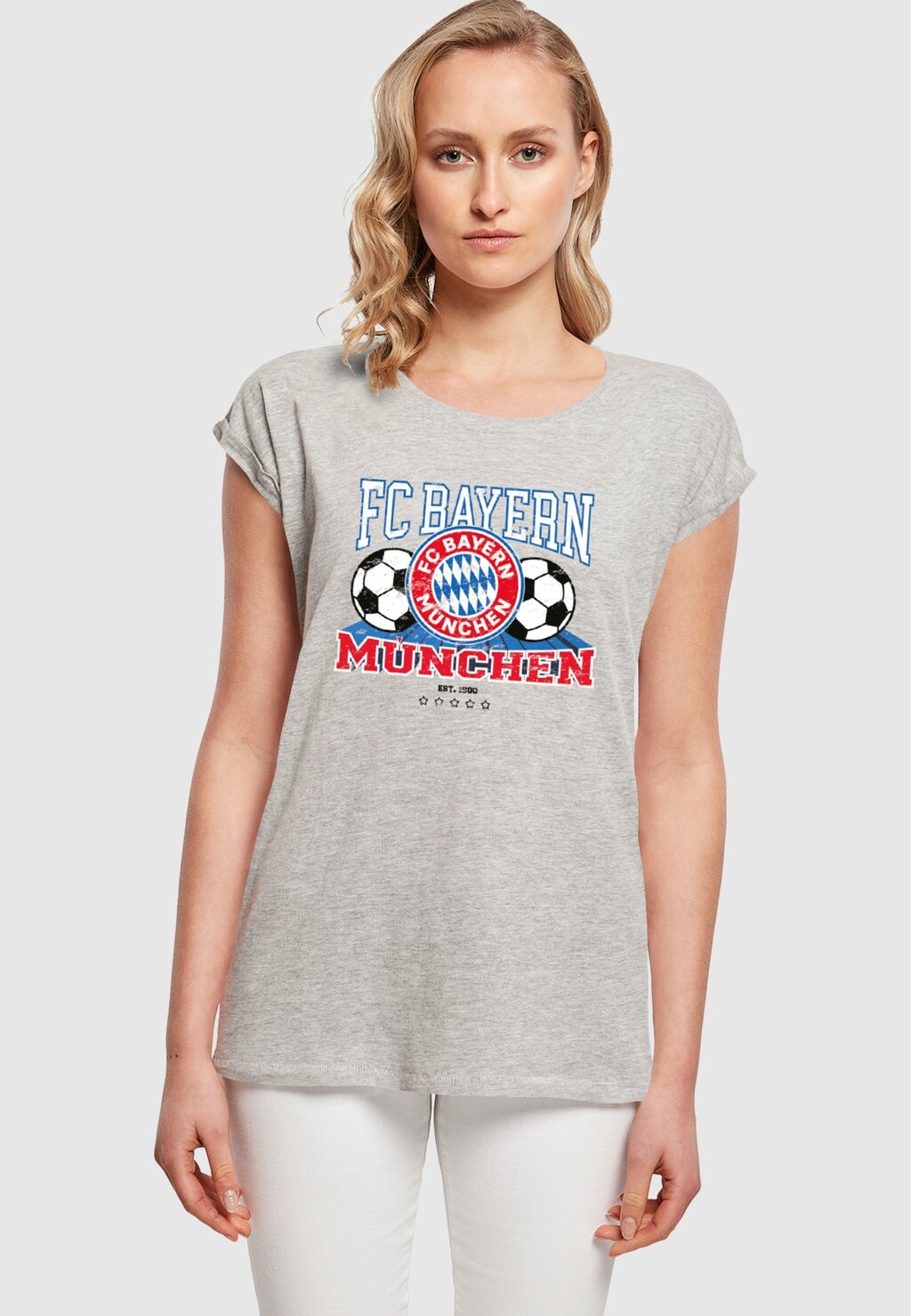 

Футболка с символикой EXTENDED SHOULDER FC Bayern München, цвет heather grey