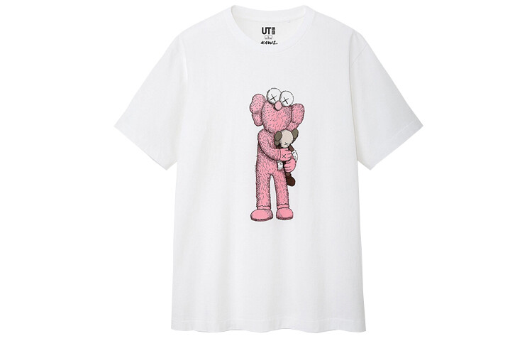 

Белая футболка с принтом Uniqlo x Kaws